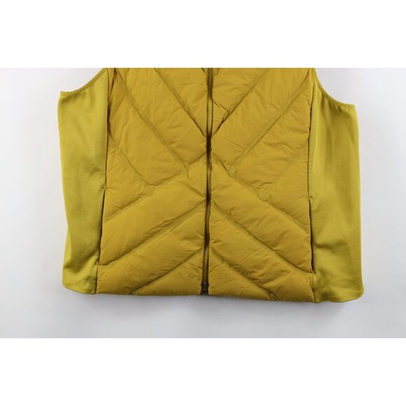 Athleta Womens Size 2X Duck Down Insulated Full Zip Puffer Vest Jacket Yellow - Picture 3 of 15